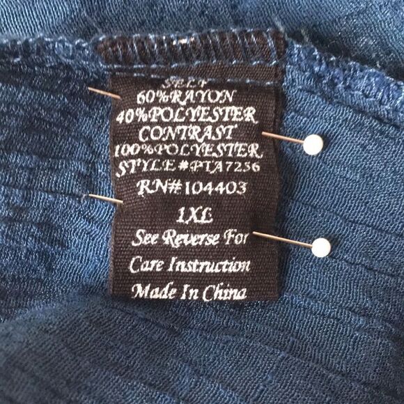 Mine Too Boho Breezy Blue Top with Lace - Picture 11 of 11